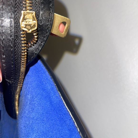 Authentic Celine trapeze crossbody hand bag Black and Blue Leather Bag - Picture 4 of 14